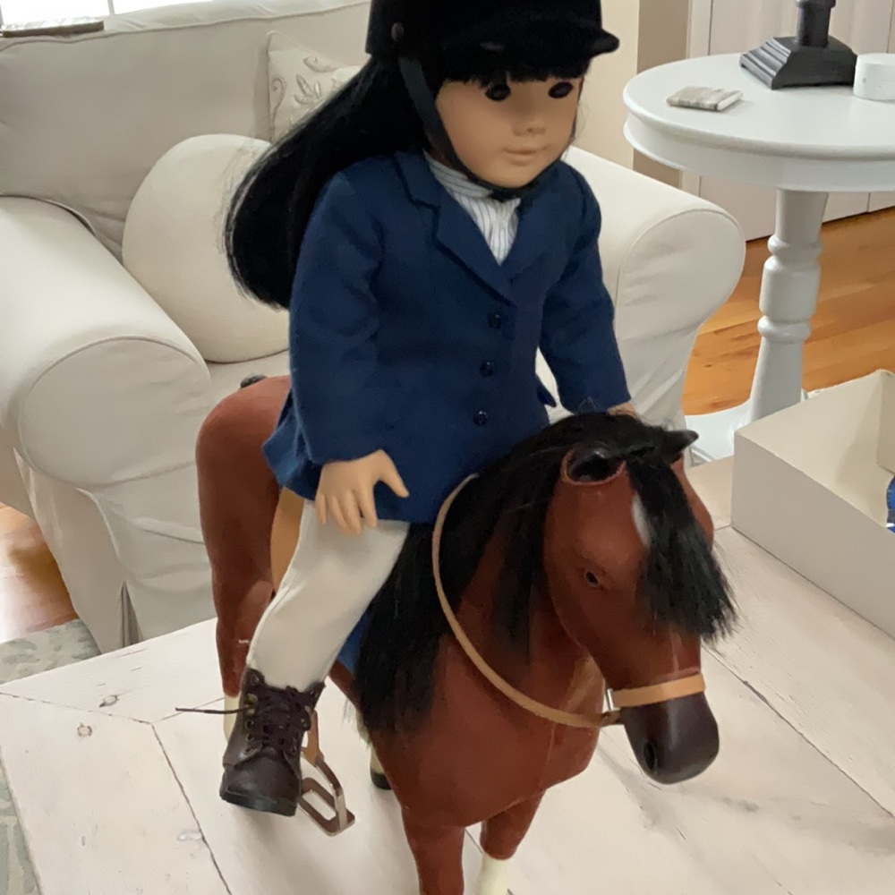 American Girl Pleasant Company” Penny” Horse complete saddle&  Equestrian outfit